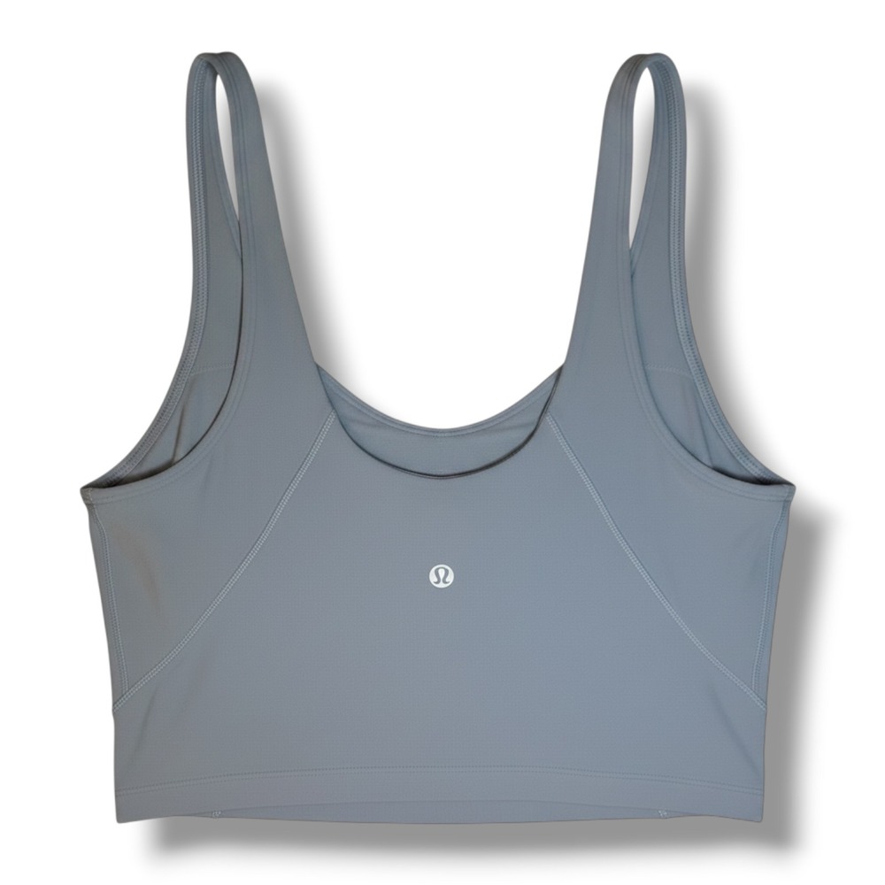 Lululemon Align Tank Top Size 6 Blue Grey Nulu Cropped Yoga Bra LW1CW8S